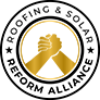Omaha roofing company badge in gold displaying quality and craftsmanship.