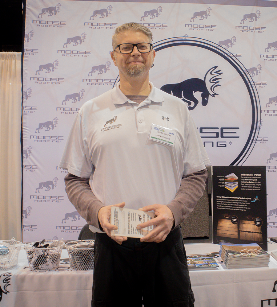 Topher Greene at the home and garden show booth