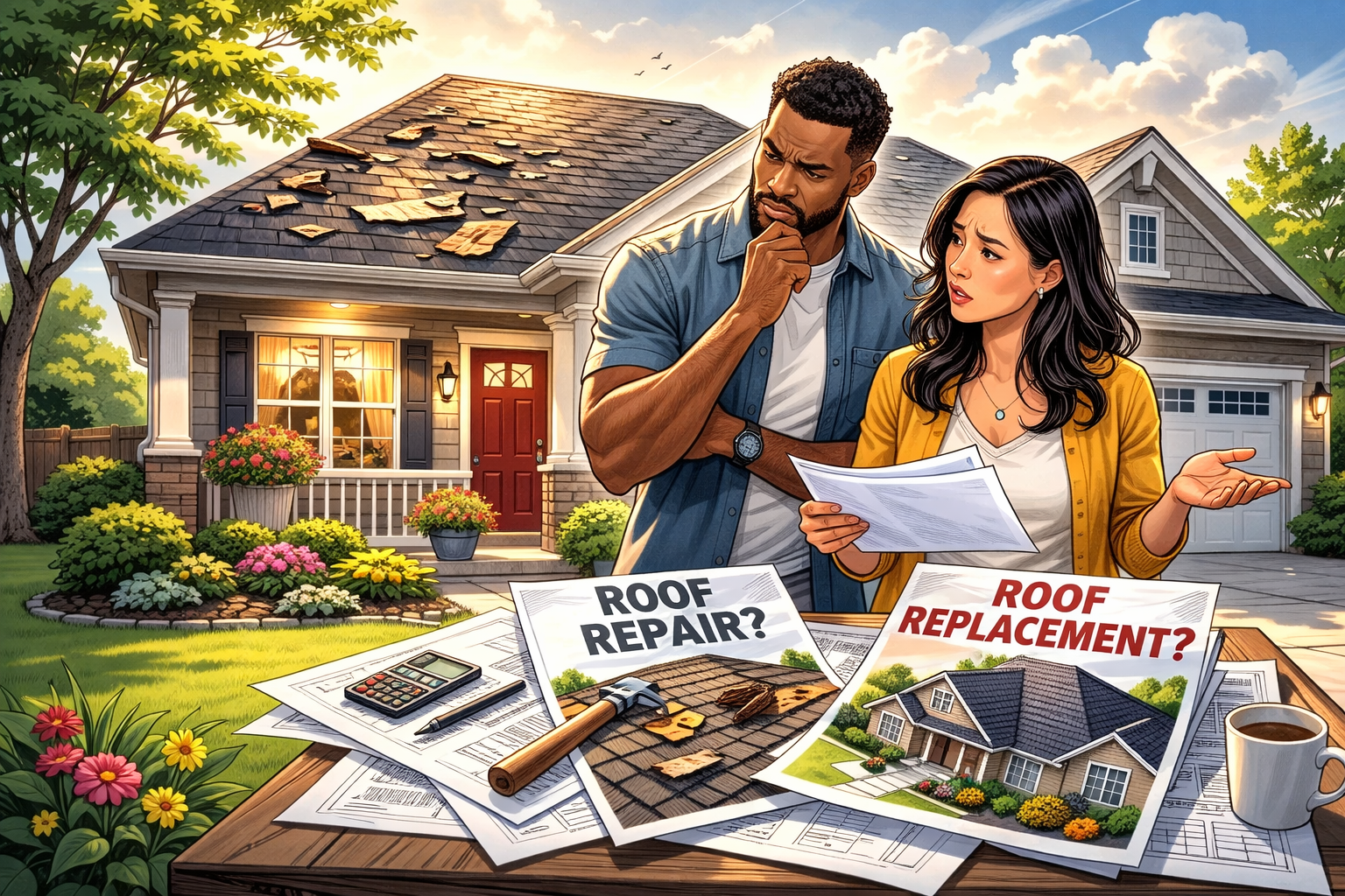 Roof Repair vs. Roof Replacement: How to Decide