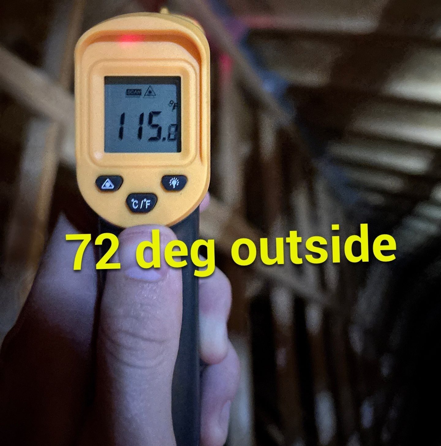 difference in attic and outside Temperatures
